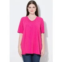 Ulla Popken T-Shirt T-Shirt Trachtenmuster A-Linie V-Ausschnitt