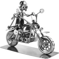 BRUBAKER Dekofigur Metallskulptur Schraubenmännchen Motorradfahrer (1 St., Metallfigur), Geschenkfigur für Motorradfahrer*innen und Motorradfans