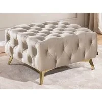 S-Style Möbel Polsterhocker Chesterfield Whitby, mit goldenen, silbernen oder schwarzen Füßen, mit Wellenfederung