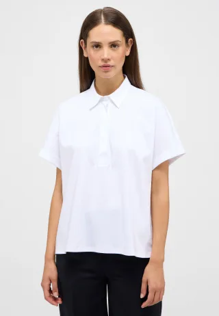 ETERNA - Jersey Shirt Bluse Jersey Kurzarm weiß - Gr. - 46/Kurzarm