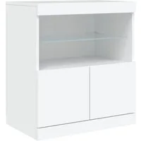 vidaXL Sideboard Sideboard mit LED-Leuchten Weiß 60x37x67 cm (1 St)