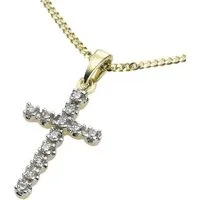 Diamonds by Ellen K. Kette mit Anhänger Gold 585 Kreuz mit 12x Diamant zus. 0,12ct.