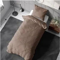soma Bettwäsche Mikrofaser Bettwäsche 135x200 + 80x80 cm Uni Nougat pflegeleicht, Mikrofaser, 2 teilig, Weiche Mikrofaser Bettwäsche Uni Nougat, hautfreundlich & pflegeleicht