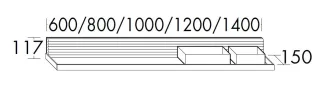 Burgbad Wandboard Fiumo 117x1400x150 Eiche Dekor Urban, ACDX140F6934 ACDX140F6934