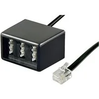 Goobay Goobay TAE Telefon Adapter Stecker - 3x TAE N/F/F- Buchse > RJ11/RJ14 USB-Ladegerät