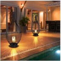 GLOBO LIGHTING LED Solarleuchte, LED-Leuchtmittel fest verbaut, Warmweiß, Solarlampe Außenleuchte Hängelampe LED Stehlampe