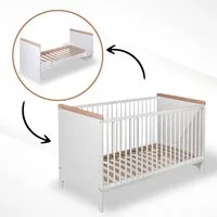 Best for Kids Kinderbett Kinder bett 2-in-1 – Babybett & Juniorbett, umwandelbar für Kinder (Kinderbett mit Matratze, 1-tlg., Kinderbett inklusive Comfort Maxi Matratze und Montageset), 2-in-1 Funktion, umbaubar zum Juniorbett
