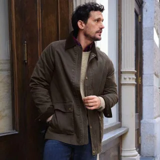Gewachste Baumwollmix-Jacke, Herren,  Braun, Baumwolle/Polyester/Baumwoll-Mischung, by Lands' End