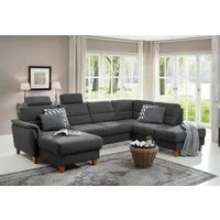 Home affaire Wohnlandschaft Palmera U-Form, B: 308 cm, große Stoff + Leder Auswahl, optional Schlaffunktion & Bettkasten, Federkern, XXL-Wohnlandschaft