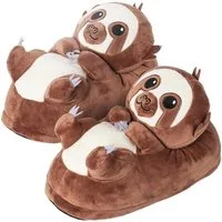 Corimori Tier Pantoffeln für Erwachsene Einheitsgröße 34-44 Plüsch Hausschuhe (Packung, Geschenk) EU Einheitsgröße 34-44, Henry das Faultier, für Kinder und Erwachsene