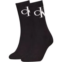 Calvin Klein Jeans Socken CKJ WOMEN SOCK 2P MONOGRAM (2-Paar, 2 Paar) mit extra breitem Bündchen, Cotton-Mix, elastisch