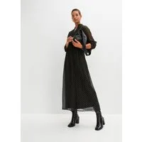 bonprix Maxikleid mit Knopfleiste, aus Polyesterfutter, ausgestellte Passform
