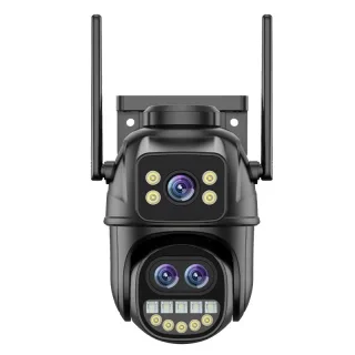 Guudgo 4K HD WiFi IP Camera 8MP Three Lens 5X Zoom Outdoor Security Camera Night Vision Motion Detection 2-way Audio IP6