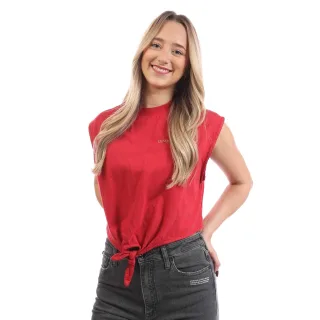 Off White - "Arrow" kurzes T-Shirt für Damen (Rot)