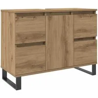 vidaXL Badezimmerspiegelschrank Waschbeckenunterschrank Artisan-Eiche 80x33x60 cm Holzwerkstoff (1-St)