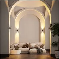 Neona LED Wandleuchte PONTOS Schwarz Chrom, Dimmbar per Fernbedienung, LED fest integriert, Warmweiß
