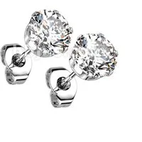 BUNGSA Ohrring-Set Ohrstecker silber 7mm aus Edelstahl für Damen (1 Paar (2 Stück)