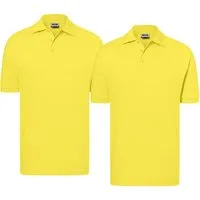 James & Nicholson Poloshirt Doppelpack Feines Herren Piqué-Polohemd mit gestrickten Bündchen JN070 (Doppelpack, 2er-Pack) Sportlicher Schnitt mit Seitenschlitzen