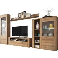 OTTO home Wohnwand Larona, Anbauwand, Set 4 Teilig, (Set, 4-St), bestehend aus 1 TV-Board, 1 Highboard, 1 Vitrine, 1 Wandregal