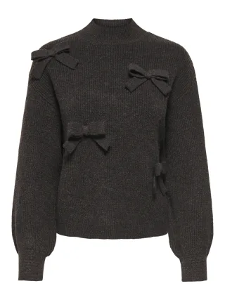 ONLY - ONLLISA LS BOW PULLOVER KNT NOOS Coffee Bean - Gr. - M