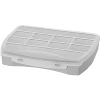 Koopman Aufbewahrungsbox Multibox 12 Fächer Sortieren Deckel (Stück, 1 St., Packung), Grau, Klappdeckel, 25x20x4cm, Robust, Durchsichtig