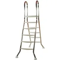 KWAD Poolleiter Edelstahlleiter 5+5 (Pool 1,35m) V2A- DA 43mm, 135 cm Höhe