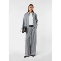 comma Chinos Hose Wide Leg-Nadelstreifenhose mit angesetztem Kontrastbund