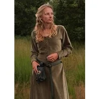 Battle Merchant Kostüm Cotehardie Isabell aus Samt, Mittelalterkleid, grün, Gr. M