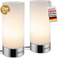 monzana Nachttischlampe 2er Set Golau, Nachttischlampe, 2er Set LED Touch Dimmbar Schlafzimmer Wohnzimmer Tischlampe Leuchte