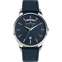 Jacques Lemans Quarzuhr London 1-2193C, Armbanduhr, Herrenuhr, Lederarmband, analog, Wochentag, Tag