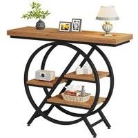 Tribesigns Konsolentisch 100 cm Eingangstisch mit 4-stöckiger regal, Flur Sofatisch