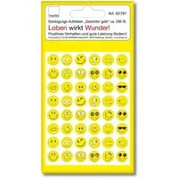 TimeTEX Sticker Belobigungs-Aufkleber, "Gesicht gelb", 288 Stück, (288-tlg)