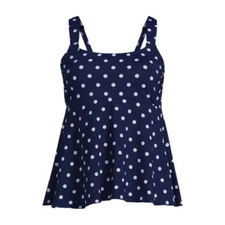 Ausgestelltes Tankinitop mit U-Ausschnitt für Damen, Damen, size: regular, Grün, Elasthan/Polyester-Mischung/Nylon-Mischung, by Lands' End