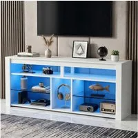 oyajia Lowboard TV-Schrank, Fernsehschrank mit RGB-LED Stilvoll (TV-Schrank mit verstellbarem Regalen und viel Stauraum, 140x34x63cm, für Wohnzimmer, Schlafzimmer), für Fernseher bis 65 Zoll
