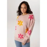 Aniston PLUS Strickpullover mit eingestricktem Blumenmuster