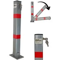 TRUTZHOLM Absperrpfosten eckig Parkplatzsperre Sperrpfosten klappbar Standfuß Signalstreifen (Stück)
