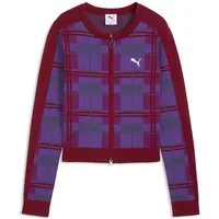 PUMA Strickjacke T7 Tartan Slim Strickjacke Damen
