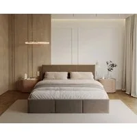thematys Polsterbett mit Bettkasten & Lattenrost – Stauraumbett Velours 120x200–180x200 (Optional mit 28 cm H3/H4 Taschenfederkern oder 23 cm Taschenfederkern-Matratze H2)