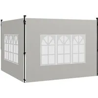 MC Star Pavillon 2er Set Seitenwände für Pavillon 3x3 3x6 Wasserdicht Seitenteile, (mit Fenster Weiß)