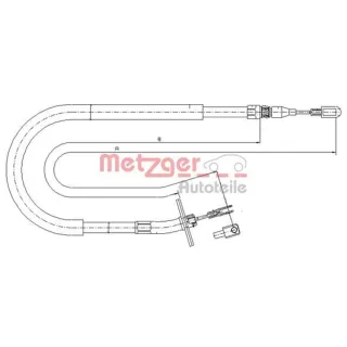 Metzger Handbremsseil hinten rechts Mercedes Sprinter VW Lt