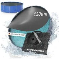 Planenfux® Solarabdeckplane Solarplane Pool rund schwarz 120µm Solarfolie Poolabdeckung, Ø 400 cm: Solarfolie Pool rund 400cm aus UV-beständiger 120µm PE-Folie