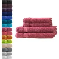Hometex Premium Textiles Handtuch in Premium Qualität 500 g/m², Feinster Frottier-Stoff 100% Baumwolle, 2x Duschtuch + 2 Handtuch, weich, saugfähig, extra schwer & flauschig