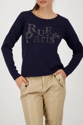 monari - Sweatshirt mit Schmuckschrift night sky - Gr. - 38