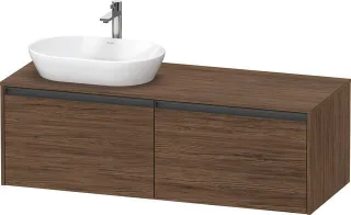 Duravit Ketho.2 Konsolenwaschtischunterbau wandhängend Nussbaum dunkel Matt 1400x550x459 mm - K24888 K24888L21210000