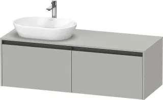 Duravit Ketho.2 Konsolenwaschtischunterbau wandhängend Betongrau Matt 1400x550x459 mm - K24888L07070 K24888L07070000