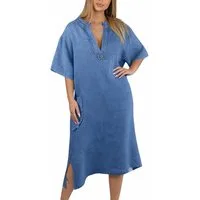 Mississhop Sommerkleid Dame Kleid Sommerkleid 100% Leinen M.3093 Gr.36-40