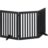 relaxdays Hundegitter Schwarzes Absperrgitter 92 cm (3 St), 3 Panel