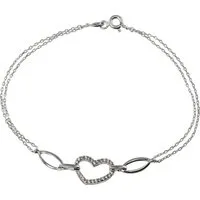 SilberDream Silberarmband SilberDream Armschmuck 19cm 925 Silber (Armband), Damen Armband (Herz) ca. 19cm, 925 Sterling Silber, Farbe: silber, wei