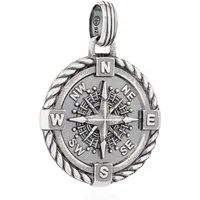 NKlaus Kettenanhänger 24cm Kettenanhänger Kompass 925 Sterling Silber Nordstern Abschlussges