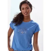 Vivance T-Shirt mit goldenfarben schimmerndem Folienprint aus luftiger Baumwoll-Qualität
